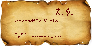 Kercsmár Viola névjegykártya